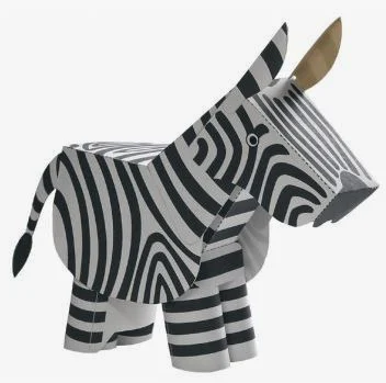 3D Free Printable Zebra. Paper Toys.