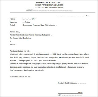 Contoh Surat Permohonan Pencairan Dana BOS - 20 Folder Soal