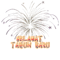 stiker png tahun baru background kembang api transparan