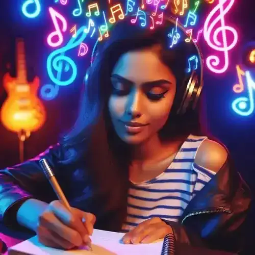 A person sitting with a notebook, brainstorming ideas and feelings for songwriting, illustrating the process of how to write a song effectively.