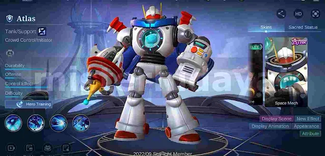 Script Skin Starlight Atlas Space Mech Mobile Legends