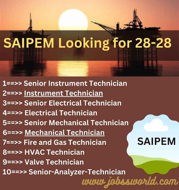 SAIPEM Looking for Offshore Abu Dhabi, UK, USA, SOUTH AFRICA 28-28