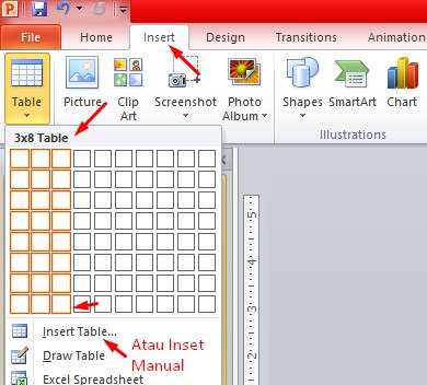 Cara Menambahkan Tabel di PPT