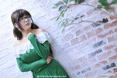 1 Ryu Ji Hye in Green-very cute asian girl-girlcute4u.blogspot.com