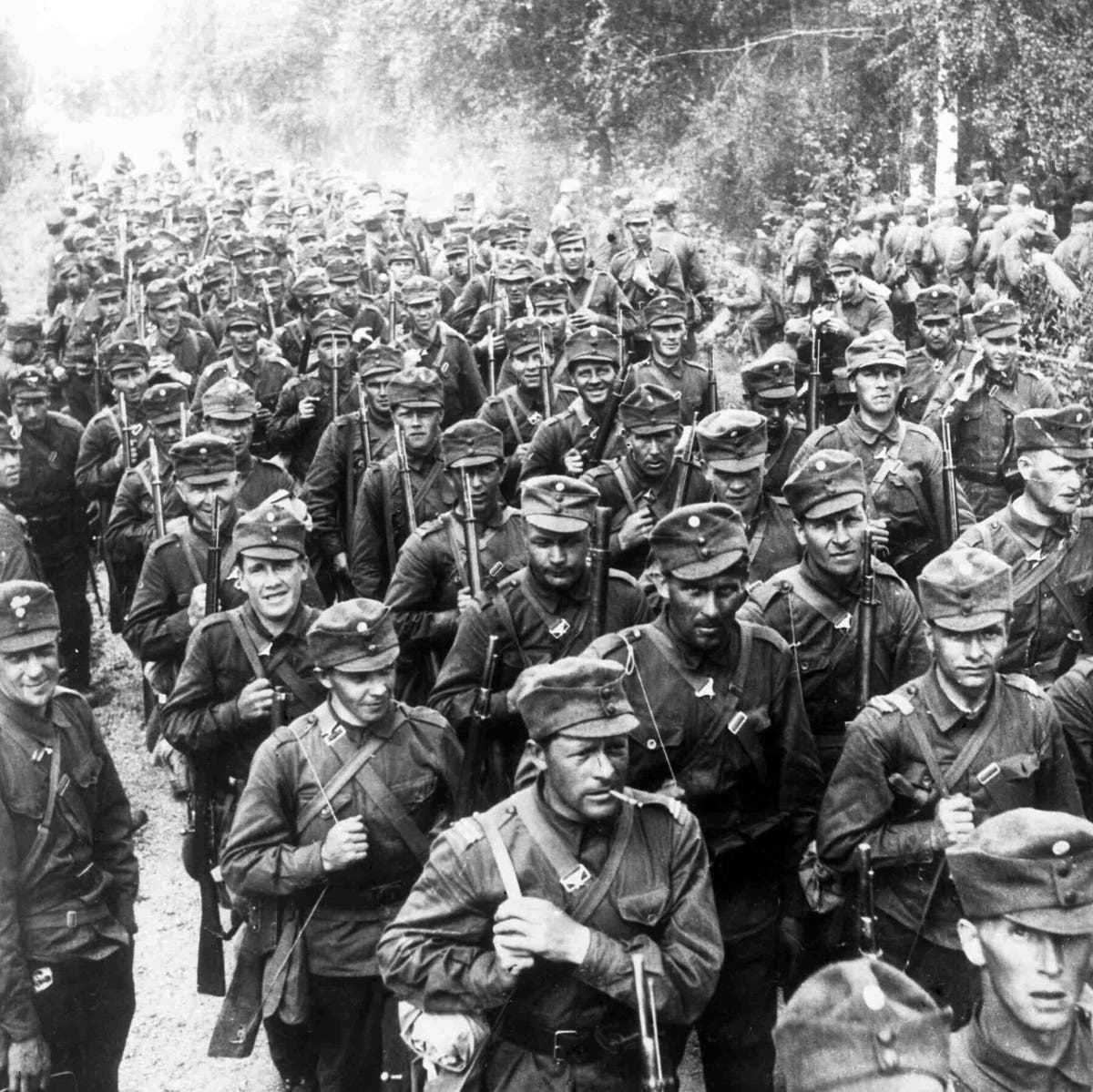 Soldados finlandeses em 1939, durante a Segunda Guerra Mundial.Crédito...Imprensa Associada