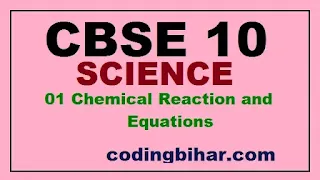 CBSE 10 Science Chemical Reaction and Equations Chapter 01