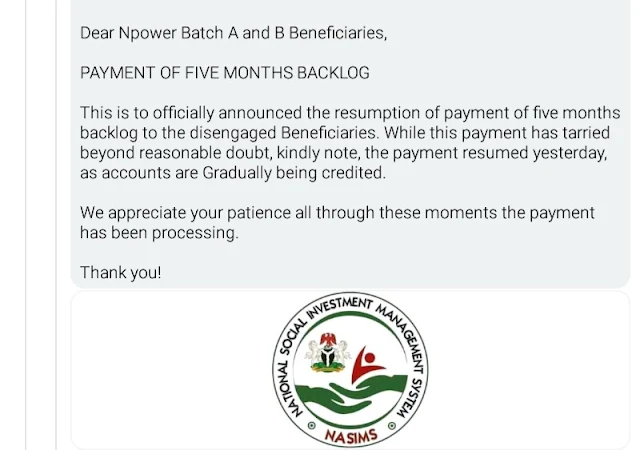 Alt: = "Npower batches A and B backlog payment"