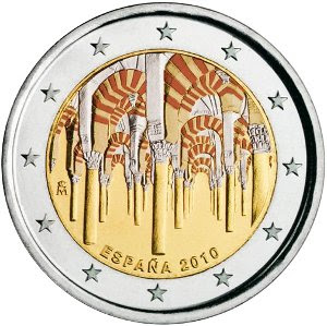 Spain 2010 2 euro coin colored