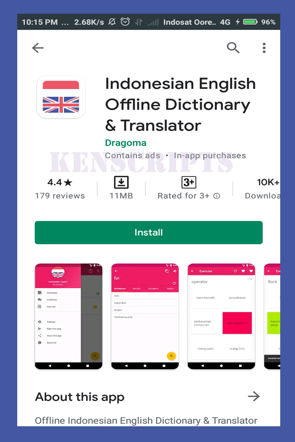 Aplikasi Terjemahan bahasa inggris ke indonesia offline