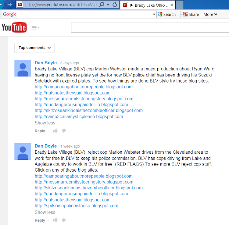 These are You Tube posts about BLV cops Marlon Webster and Sean Ahlegian aka LM Shaffer.