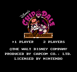 Chip 'n Dale Rescue Rangers NES title screen
