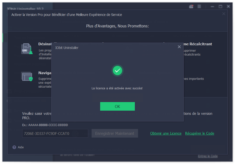 code enregistrer iobit unipro