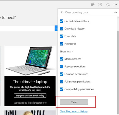 Reset Microsoft Edge di Windows 10