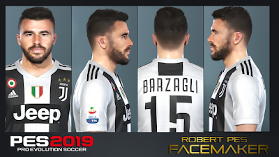 PES 2019 Faces Andrea Barzagli by RobertPes Facemaker