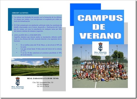 Campus Verano 2010 Real Zaragoza Club Tenis 1