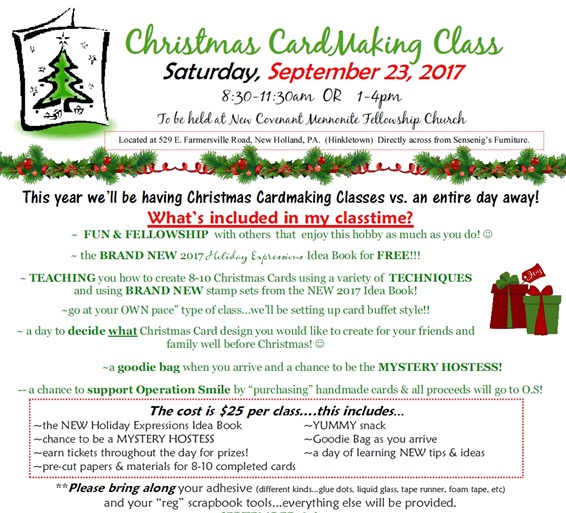 2017-9-23 Christmas Card Class details - flyer
