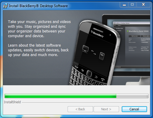Blackbebrry desktop installation process