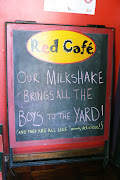 Another Red Cafe sign. And they're not lyingtheir milkshakes are amazing.