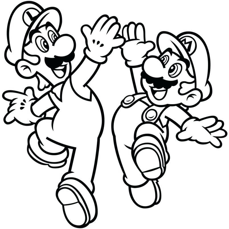 Printable Mario Coloring Pages Luigi