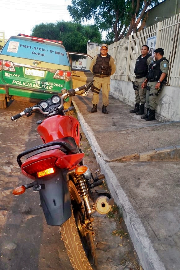 Moto roubada em Parnaíba-PI é recuperada pela PM em Cocal-PI