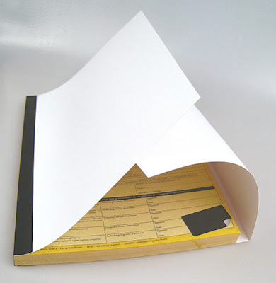 Attached Hinged Writing Shield on a Carbonless NCR Book, printed by Trade Printing UK