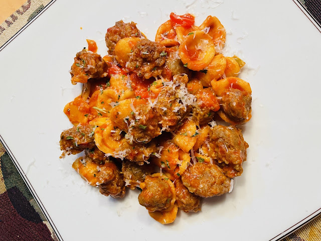 Orecchiette with Sausages paired with Barbera d'Asti Superiore