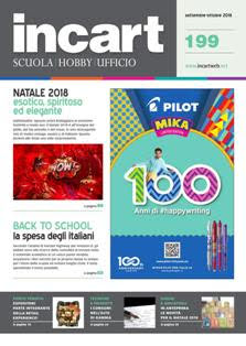 incart. Scuola Hobby Ufficio 199 - Settembre & Ottobre 2018 | TRUE PDF | Bimestrale | Professionisti | Cartotecnica | Distribuzione
Per i commercianti della piccola e della grande distribuzione, nel settore della cartoleria e delle forniture per l’ufficio.
La rivista offre il completo panorama dei prodotti, le più aggiornate analisi di mercato, indica le tendenze e offre l’informazione utile allo svolgimento dell’attività distributiva.
Informa sulle novità per la scuola, l’hobby, i party e l’ufficio.