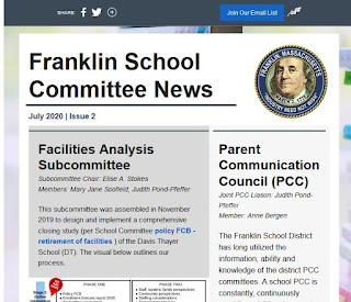 Franklin (MA) School Committee: July 2020 Newsletter