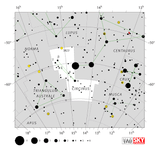 IAU: Карта на съзвездието Пергел | Circinus