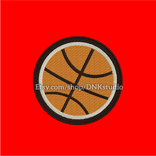 Basketball Embroidery Design Applique