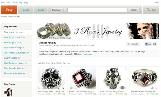 Gothic wedding rings Medieval engagement bands silver skull rings 