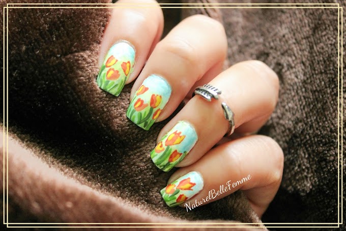 Tulip floral nails