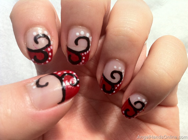 Maori Koru Nail art design
