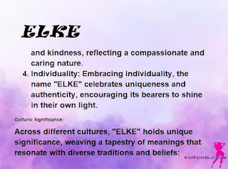 ▷ meaning of the name ELKE