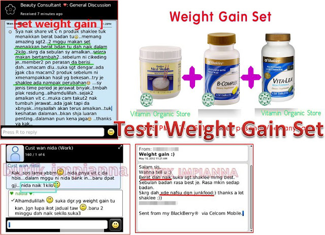 Testimoni Set Weight Gain Shaklee, Naikkan Berat Badan , Set Weight Gain Shaklee