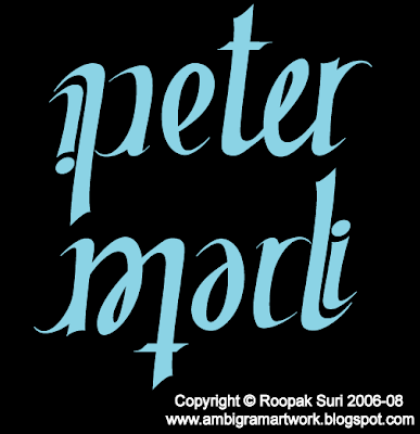 Tags - ambigrams, art, calligraphy, tattoos, name, Peter, Marli