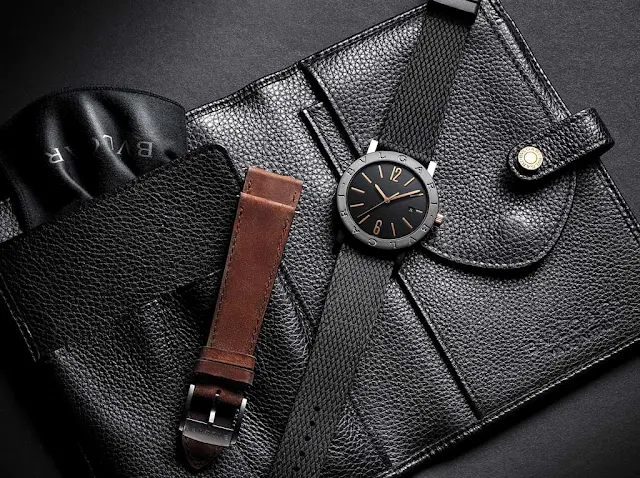 Bulgari Bulgari in black DLC steel with new tool-free strap replacement system