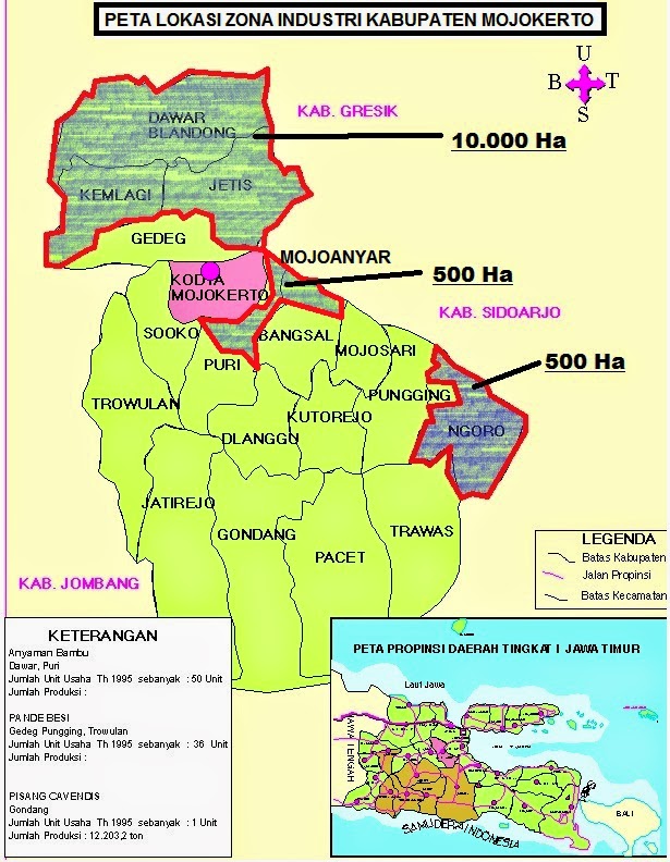 INDUSTRI KABUPATEN  MOJOKERTO  RTRW ZONA INDUSTRI