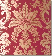 Thibaut Addison Damask-River Road Coll.- Metallic on Cranberry