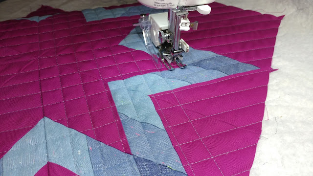 Cross-hatch quilting with a walking foot