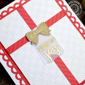 Sunny Studio Stamps: Holiday Style Frilly Frame Dies Embossing Folder Holiday Card by Ana Anderson