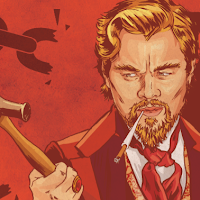 Django Unchained art illustration Leonardo Dicprio Calvin Candie Jamie Fox Quentin Tarantino