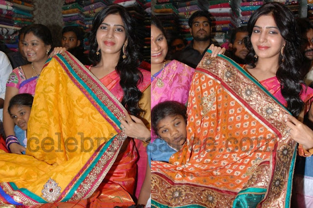 Samantha Showcasing Rich Wedding Sarees