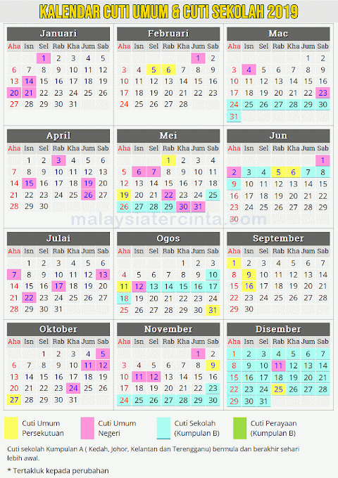 cuti umum 2019 perak