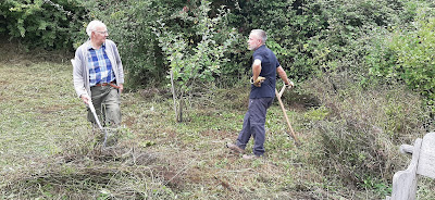 Brightwell cum Sotwell scything the Community Orchard