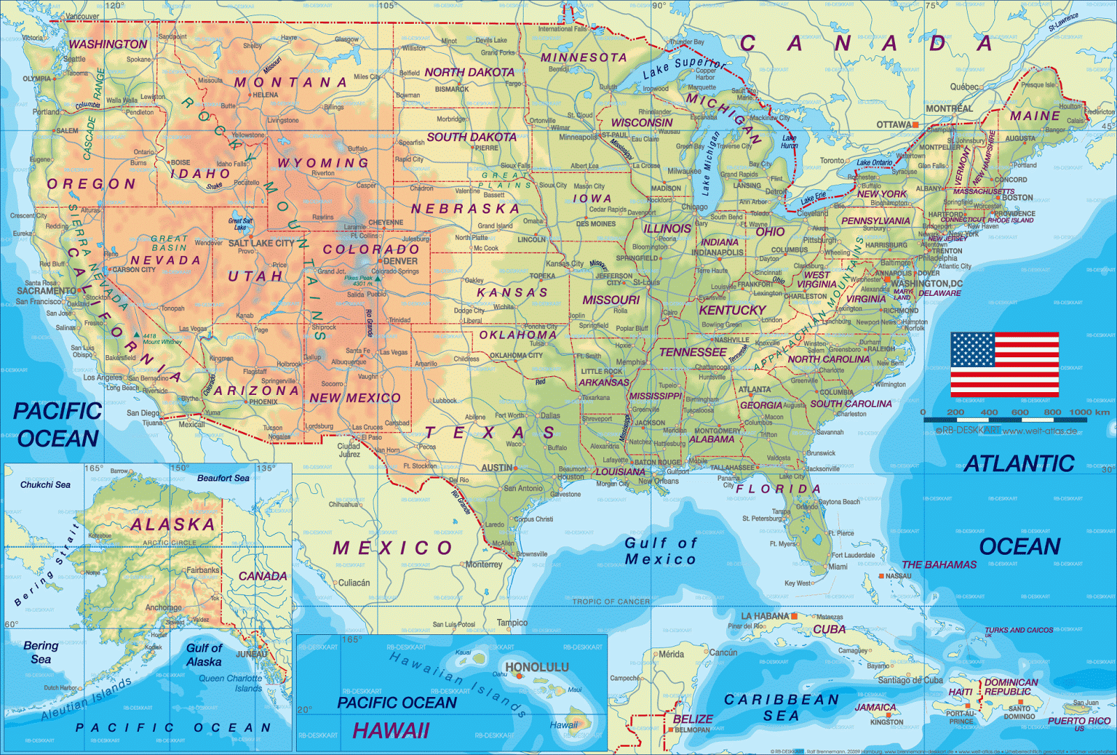 printable map of usa regions map of hawaii cities and