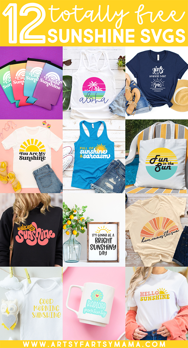 12 Free Summer Sunshine SVG Cut Files