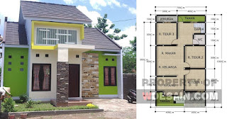 denah rumah ukuran 7x12 tanpa garasi