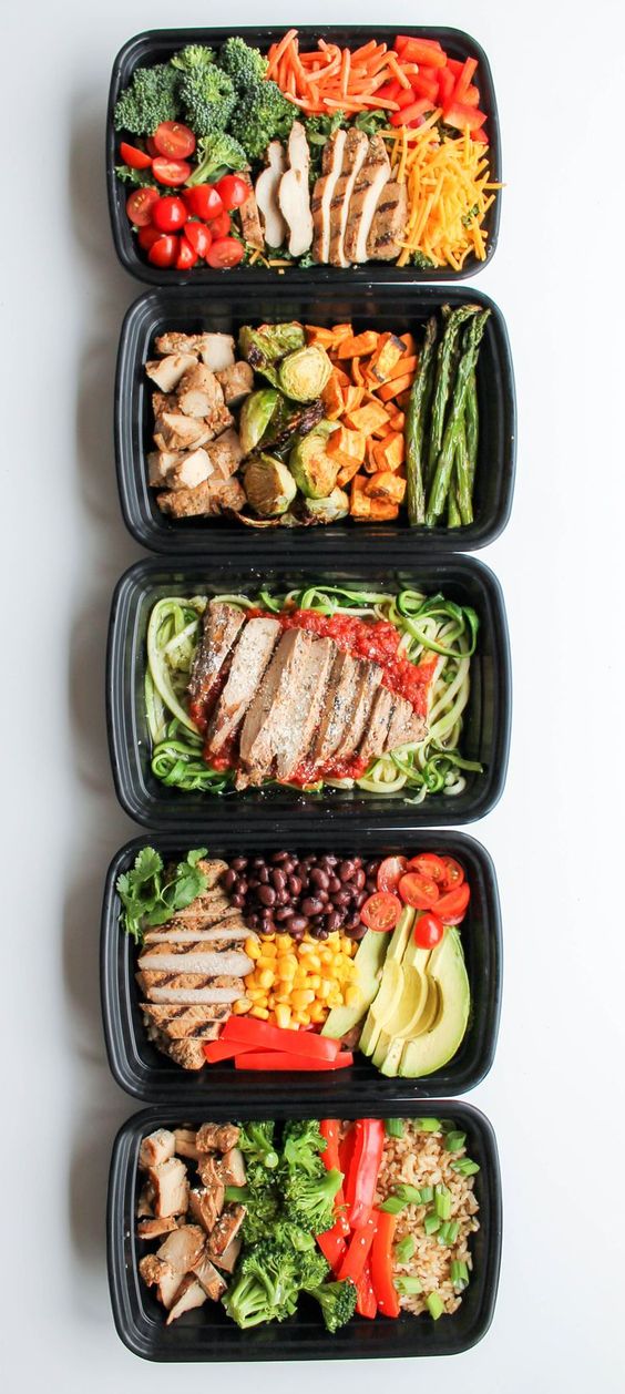 Easy Chicken Meal Prep Bowls: 5 Ways - this is a quick and easy way to have healthy lunch recipes and healthy dinner recipes for the week! #ad