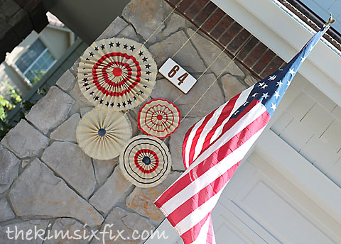 Fouth of july flower burlap